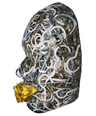 Metal Hooks Sculpture | Hooked | Handmade Face Sculpture Wall Art | Mindfulness Art | 3D Face Sculpture on White Canvas | Modern Meditation Decor - Couture Underground, LLC