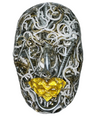 Metal Hooks Sculpture | Hooked | Handmade Face Sculpture Wall Art | Mindfulness Art | 3D Face Sculpture on White Canvas | Modern Meditation Decor - Couture Underground, LLC