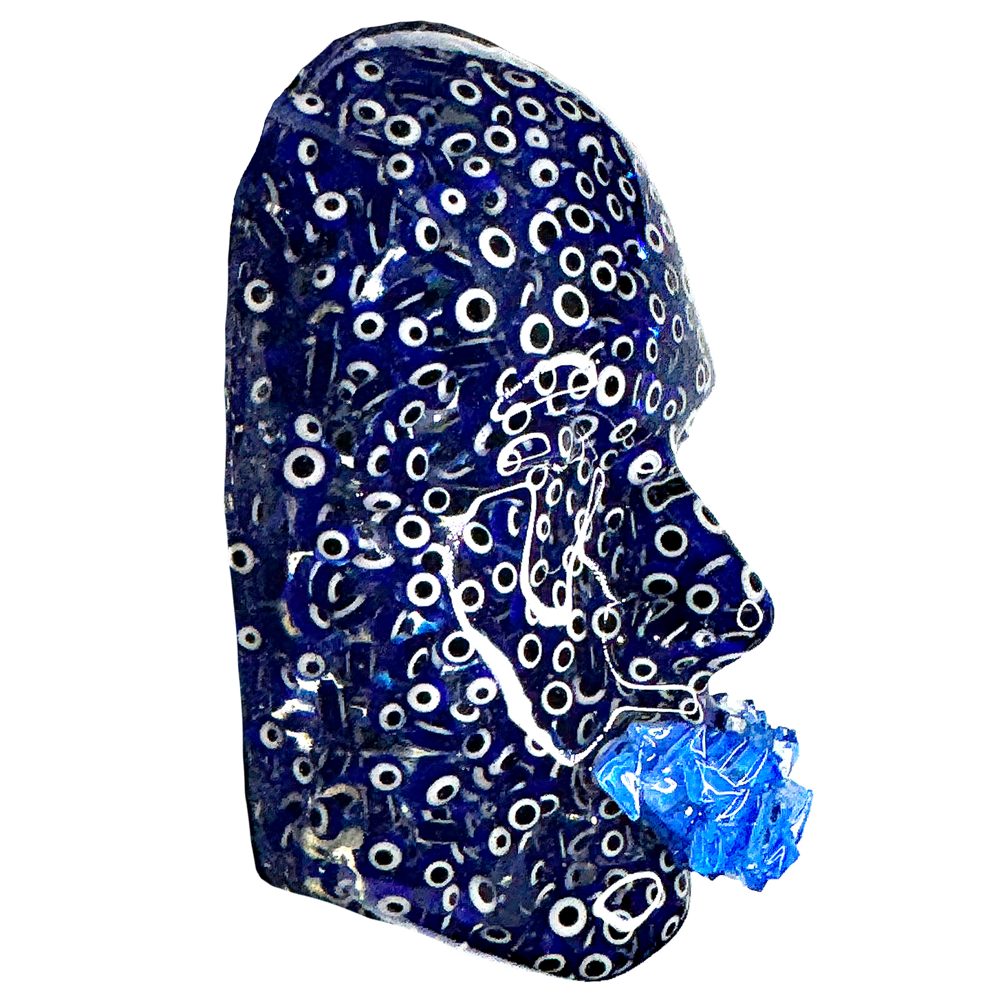 Evil Eyes Face Sculpture Art | Karma and Fate Spiritual Art | 3D Face Sculpture on Canvas | Face Art for Aesthetic Room Décor - Couture Underground, LLC