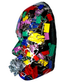 Binder Clips Face Sculpture Wall Art | Keep It Together | Mindfulness Art | Fun Paper Clips | 3D Face Sculpture on Grey Canvas - Couture Underground, LLC