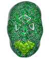 Evil Eyes Green Sculpture Art | Life Balance | 3D Face Sculpture on White Canvas | Evil Eye Home Decor | Mindfulness Wall Art - Couture Underground, LLC