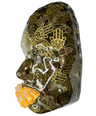 Hamsa Hand Face Sculpture | Manifest Happiness | 3D Face Sculpture on White Canvas | Spiritual Sculpture Decor | Mindfulness Art - Couture Underground, LLC
