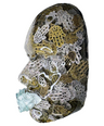 Epoxy Sculpture Face Art | Manifest Peace | Hamsa Wall Hanging Sculpture | 3D Face Sculpture on Canvas | Housewarming Gift | Room Decor Art - Couture Underground, LLC