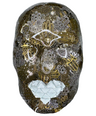 Epoxy Sculpture Face Art | Manifest Peace | Hamsa Wall Hanging Sculpture | 3D Face Sculpture on Canvas | Housewarming Gift | Room Decor Art - Couture Underground, LLC