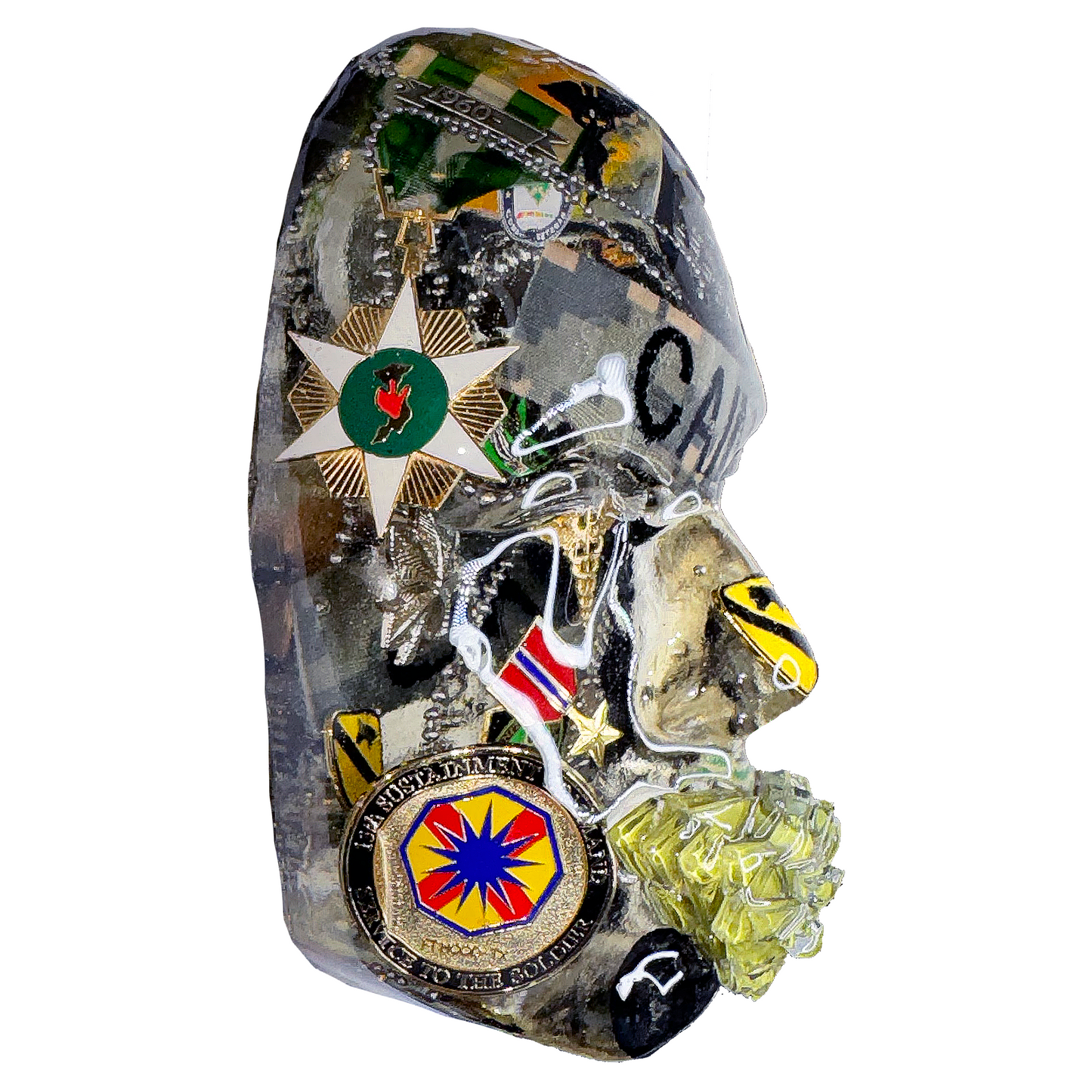 Army Wall Art, Custom Face Sculpture Military Wall Art, Respect Him, Mindfulness Art, Veterans Day Gift, 3D Face Sculpture, Honoring Service and Sacrifice - Couture Underground