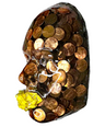 Rare Coins Face Sculpture Art | My 250 Cents | Pennies | 3D Face Sculpture on Grey Canvas | Unique Home Decor | Art with Real Coins | Housewarming Gift - Couture Underground, LLC