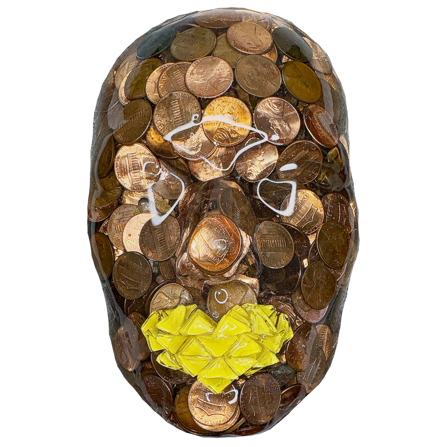 Rare Coins Face Sculpture Art | My 250 Cents | Pennies | 3D Face Sculpture on Grey Canvas | Unique Home Decor | Art with Real Coins | Housewarming Gift - Couture Underground, LLC