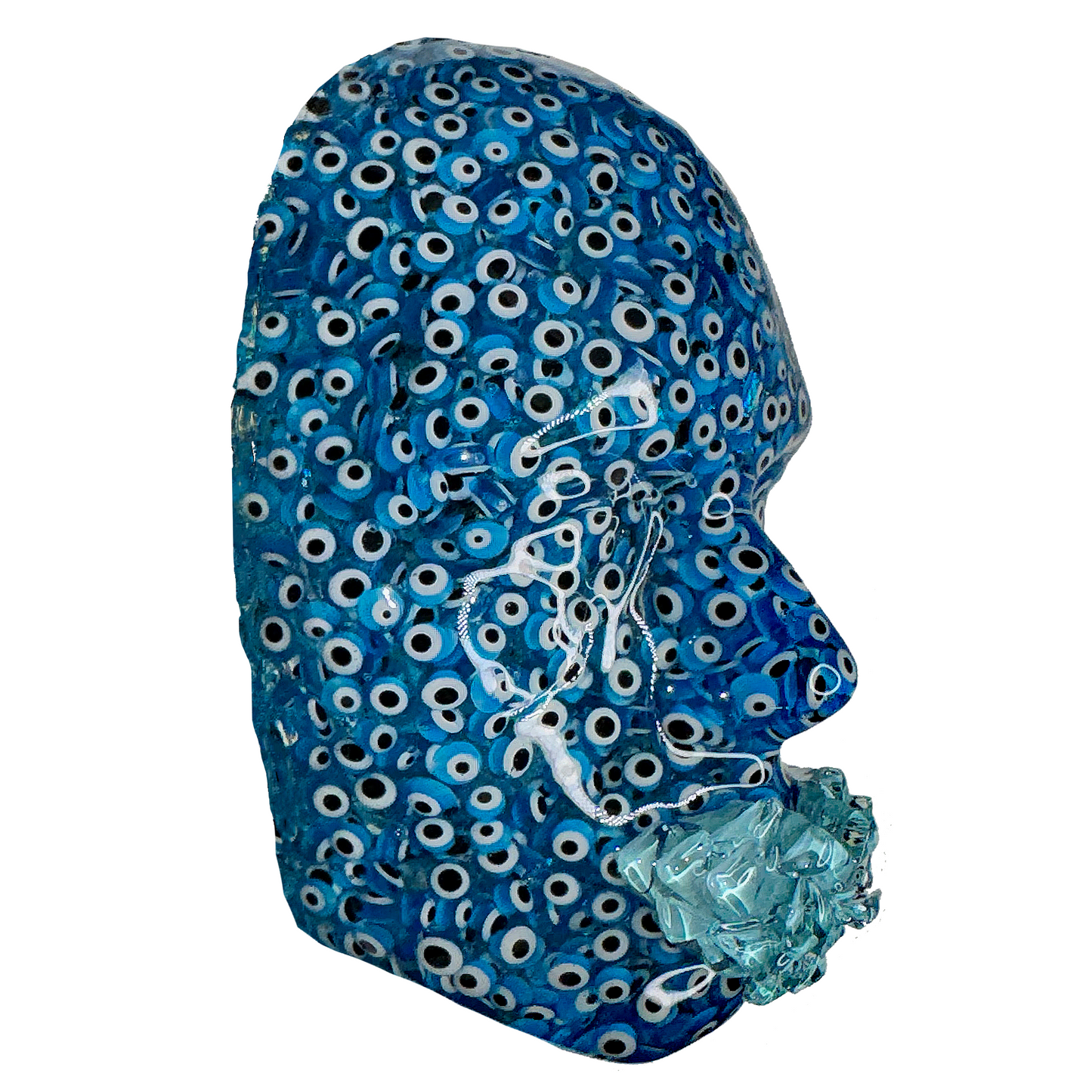 Face Sculpture Wall Art | Evil Eyes 3D Face Sculpture | Perspective, Solitude and Peace | Abstract Mindfulness Art on Black Canvas | Protection Gift - Couture Underground, LLC
