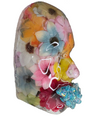 Silk Flower Face Sculpture - The Propagator | 3D Epoxy Floral Art | Boho Modern Wall Decor - Couture Underground, LLC