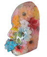Silk Flower Face Sculpture - The Propagator | 3D Epoxy Floral Art | Boho Modern Wall Decor - Couture Underground, LLC