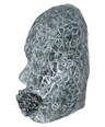 Silver Chain Face Sculpture | Restrained | 3D Modern Abstract Art | Face Sculpture on Canvas | Contemporary Wall Art Decor - Couture Underground, LLC