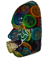 Colorful Condoms Sculpture | Plan A | Abstract Face Sculpture Wall Art | Epoxy Art | 3D Face Sculpture on Canvas | Bold Bedroom Décor | Above Bed Wall Art - Couture Underground, LLC