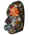 Seashell Art Sculpture | Sally Sells | 3D Face Sculpture on Canvas | Shell Art Sculpture | Beach-Inspired Face Art | Coastal Aesthetic Room Décor - Couture Underground, LLC
