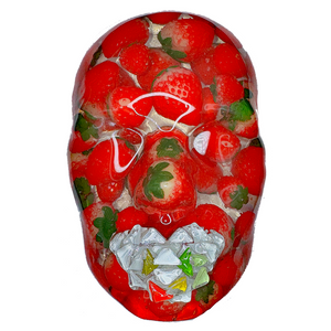 Shortcake Face Sculpture | Handmade Strawberry Art, Mosaic Tile, for Kitchen, Dining, and Living Room Decor - Couture Underground