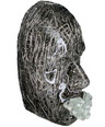 Silver Paperclips Face Sculpture Wall Art, The Assistant, Modern 3D Epoxy Sculpture, Aesthetic Room Decor, Elegant Housewarming Gift - Couture Underground, LLC