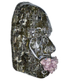 Cross Face Sculpture | The Believer | Abstract Jesus Sculpture Wall Art | Metal Crosses Jesus Sculpture | 3D Face Sculpture on Grey Canvas | Faith and Spirituality Art - Couture Underground, LLC