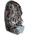 Pewter Chain Face Sculpture | The Chain Gang | Abstract Sculpture On Canvas | 3D Face Wall Sculpture Decor | Epoxy Sculpture | Housewarming Gift - Couture Underground, LLC