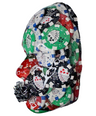 Poker Chips Face Sculpture Art | The Dealer | 3D Face Sculpture on Canvas | Casino Chips Face Art | Unique Wall Sculpture for Home Décor - Couture Underground, LLC