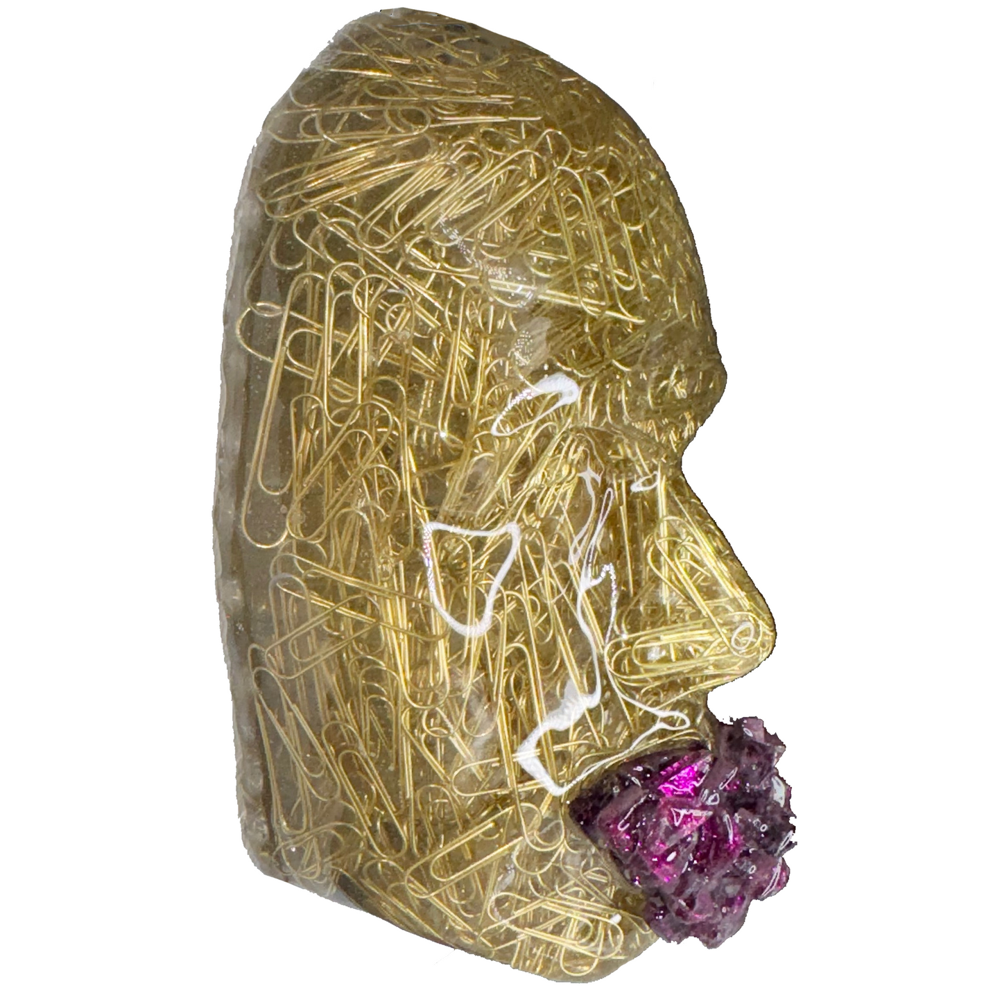 Gold Paperclips Face Sculpture Wall Art | The Executive | Modern 3D Epoxy Sculpture | Luxury Aesthetic Home Decor | Premium Housewarming Gift - Couture Underground, LLC