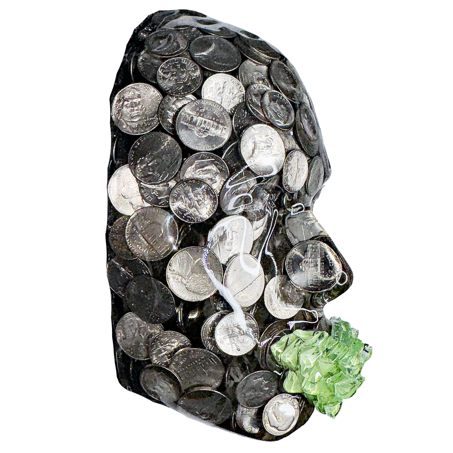 Unique Coins Face Sculpture Art | The Haggler | 5 Cents Face Art | Rare Coins Sculpture Wall Art | 3D Face Sculpture | Housewarming Gift - Couture Underground, LLC