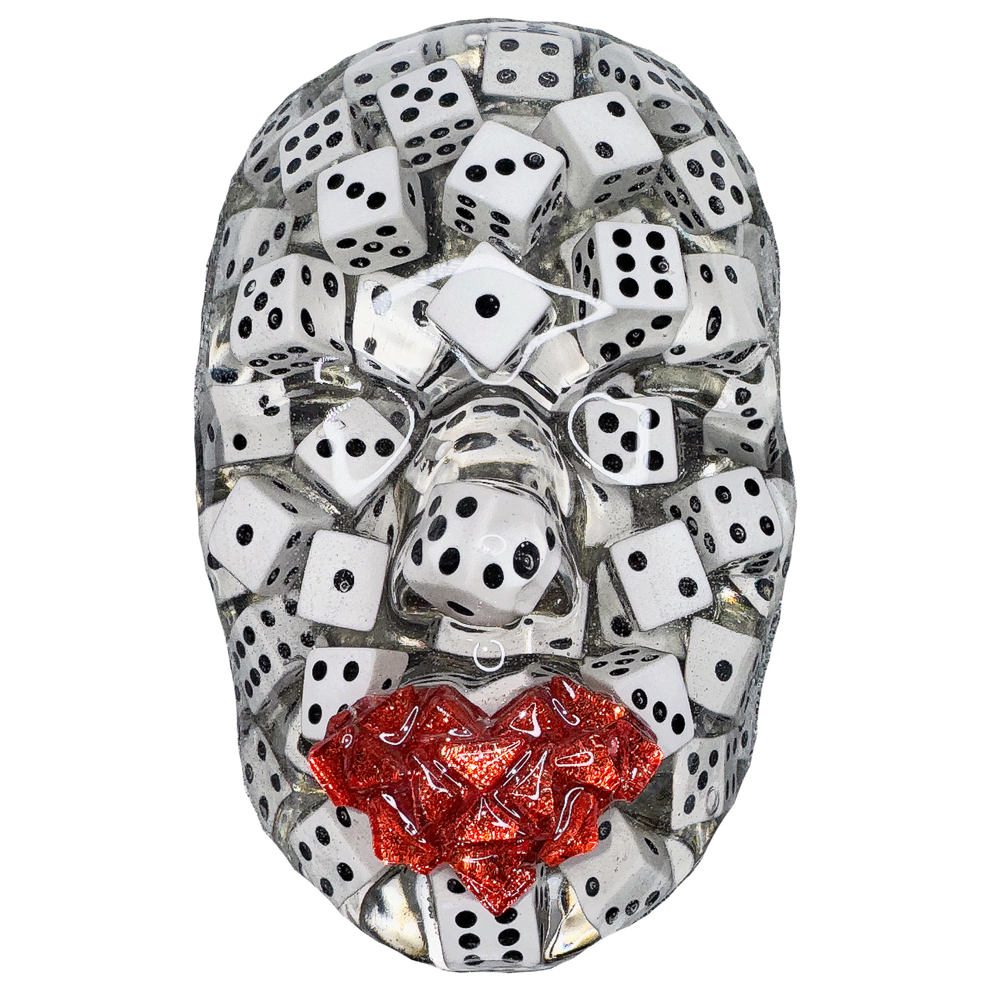 Dice Roller Sculpture Art | The High Roller | 3D Face Art | Epoxy Wall Sculpture | Unique Mosaic Tile Art for Home Décor | Craps Game Art - Couture Underground, LLC
