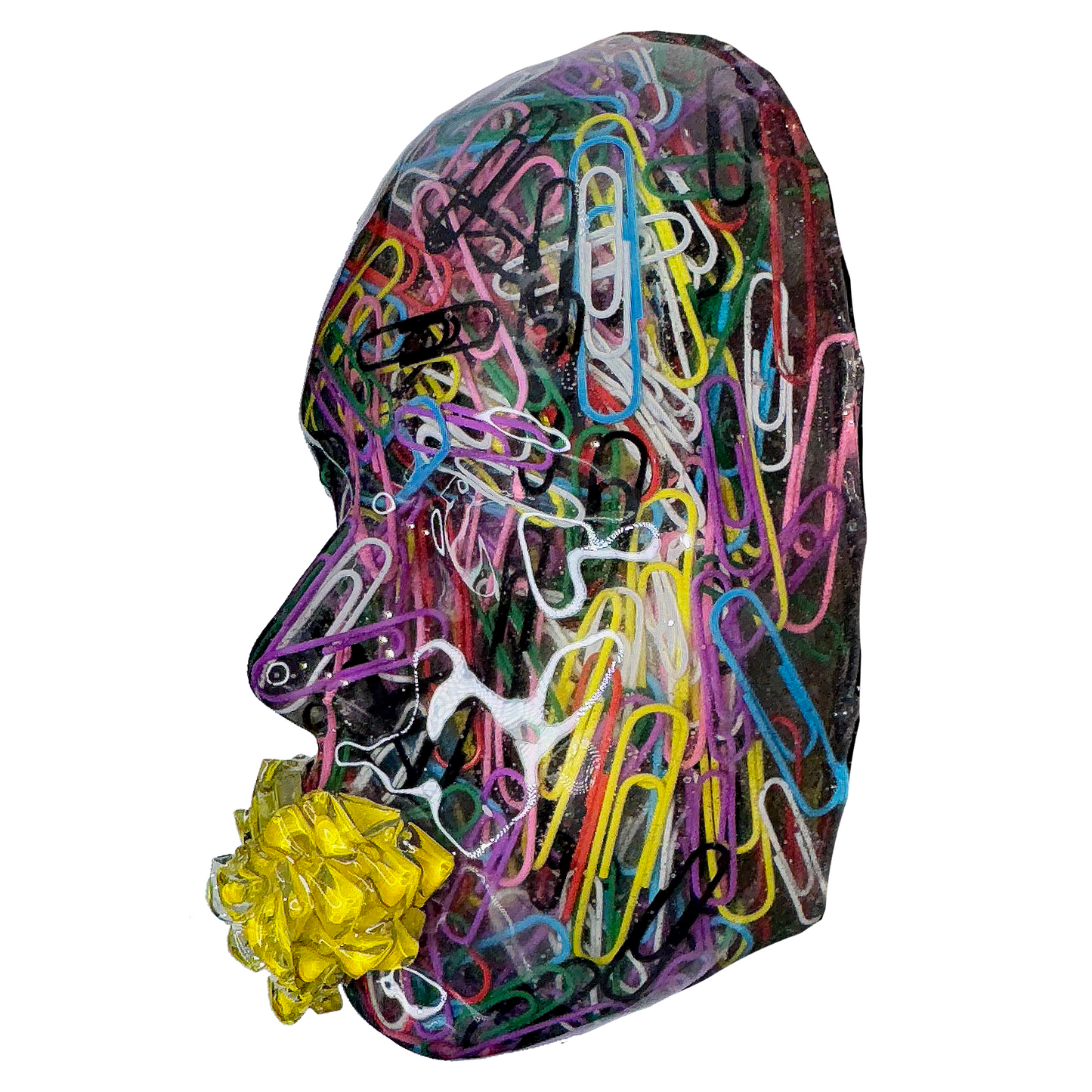 Paperclips Face Sculpture | The Intern | 3D Epoxy Sculpture Art | Unique Handmade Wall Sculpture | Modern Face Art Decor - Couture Underground, LLC