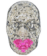 Silver Teeth Sculpture | The Orthodontist | Abstract Face Sculpture Wall Art | Dental Office Decor | 3D Teeth Art on Black Canvas | Modern Dental Art - Couture Underground, LLC