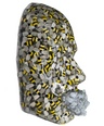 Silver Bee Sculpture on Canvas | The Pollinator | Honey Bee 3D Face Sculpture Art | Modern Epoxy Sculpture | Aesthetic Room Decor | Abstract Sculpture - Couture Underground, LLC