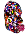The Pusher Capsules Sculpture | Pills Sculpture Wall Art | Medical Art | Meditation Decor | 3D Face Sculpture on Grey Canvas - Couture Underground, LLC