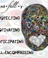 Evil Eyes Face Sculpture | The Universe Will Provide | Spiritual Art | 3D Face Sculpture on Canvas | Home Protection | Abstract Wall Sculpture - Couture Underground, LLC