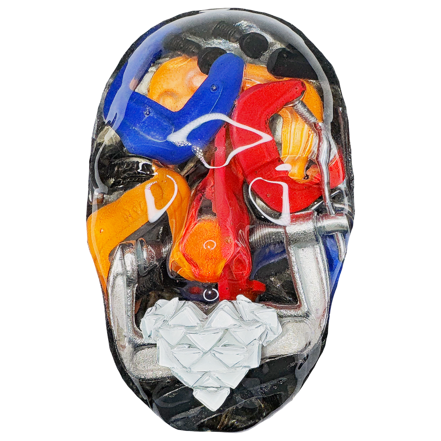Epoxy Art Face Sculpture | The Vise Gripper | 3D Face Sculpture on Black Canvas | Modern Home Décor | Housewarming Gift Idea - Couture Underground, LLC