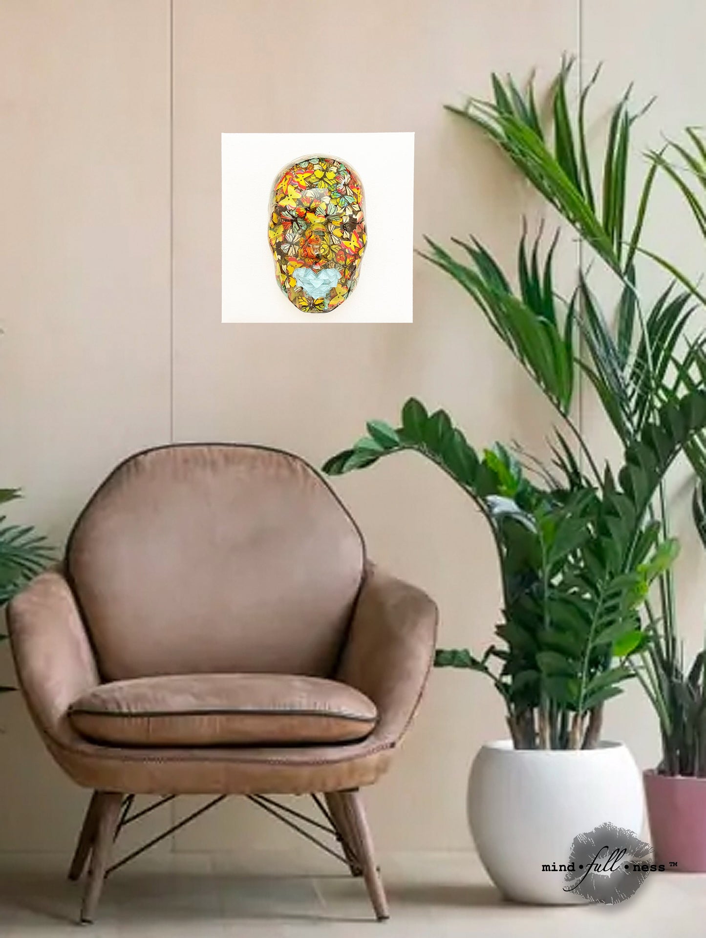 Colorful Butterfly Sculpture, Flutter, 3D Face Sculpture on White Canvas, Flutter Sculpture Art, Modern Sculpture Aesthetic Room Decor - Couture Underground