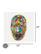 Rubiks Cube Face Sculpture, The Logistician, Mosaic Tile 3D Sculpture, Epoxy Sculpture Wall Art, Face Sculpture on White Canvas