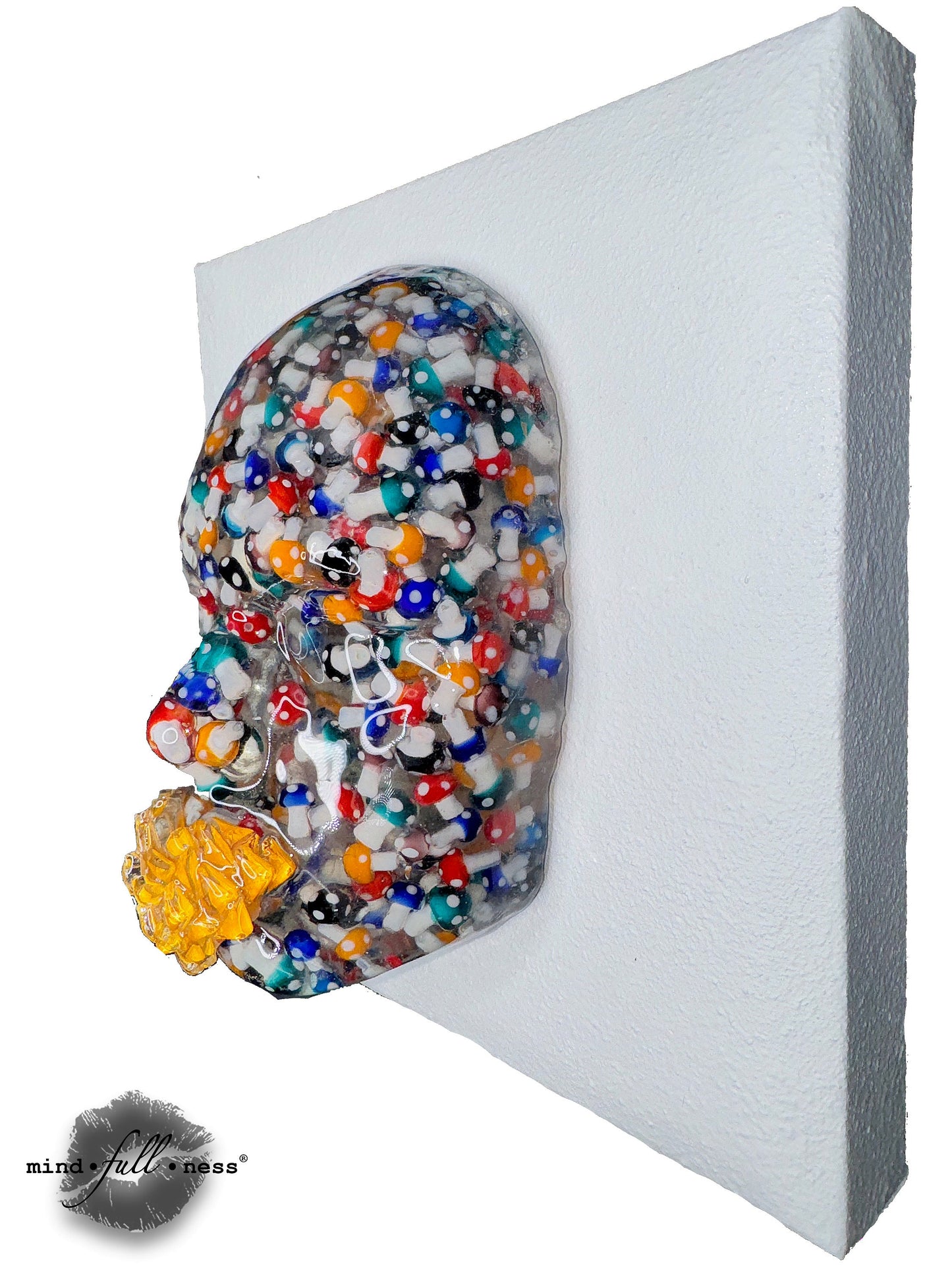 Mushroom Sculpture Wall Art, Tripping, Psychedelic, Modern Face Sculpture Decor, 3D Wall Sculpture Art, Epoxy Sculpture, Shrooms, Housewarming Gift - Couture Underground