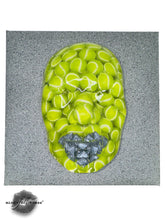 Tennis Ball Sculpture Art, Life. Set. Match., Neon Green Art Face Sculpture, Unique Sculpture Wall Art, 3D Wall Sculpture, Housewarming Gift