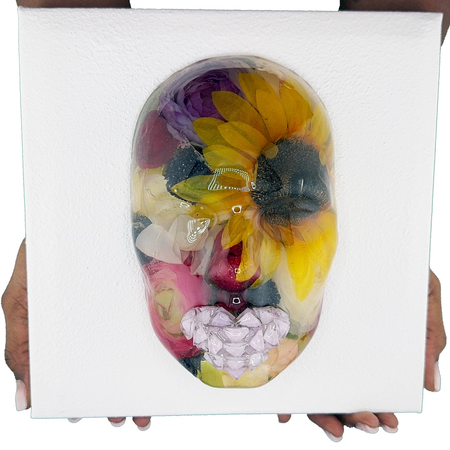 Sun [Flower] Child | Epoxy Resin Face Sculpture | Radiance & Renewal
