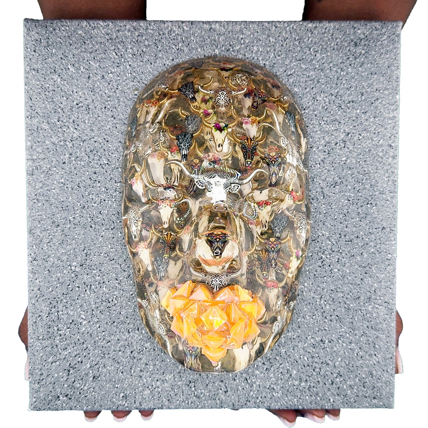 Taurus Energy | Epoxy Resin Face Sculpture | Grounding & Abundance