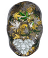Lifted Weed Leaf Face Sculpture | Mosaic Tile 3D Nature-Inspired Art for Home & Office Decor - Couture Underground